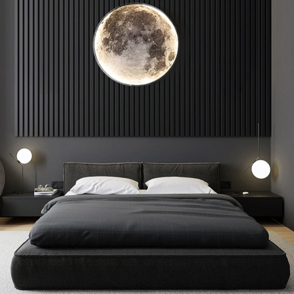 Maan LED Lamp Rond met 3D Maanoppervlak - Wand- en Plafondlamp Modern