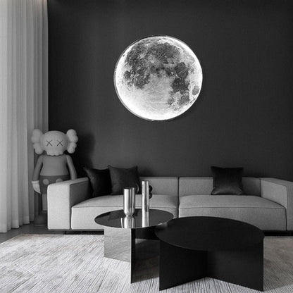 Maan LED Lamp Rond met 3D Maanoppervlak - Wand- en Plafondlamp Modern