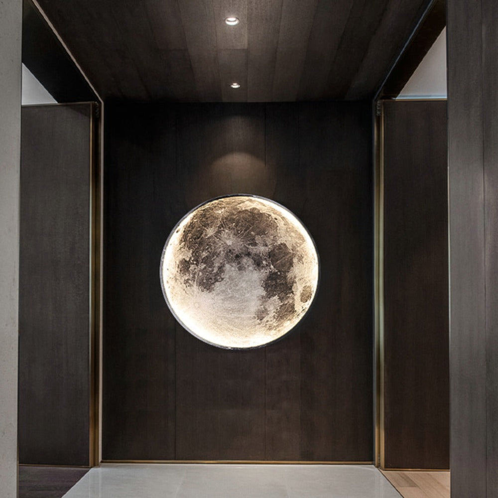 Maan LED Lamp Rond met 3D Maanoppervlak - Wand- en Plafondlamp Modern