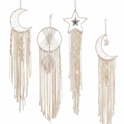 Macramé Dromenvanger Wanddecoratie Boho met Kwastjes en Franje