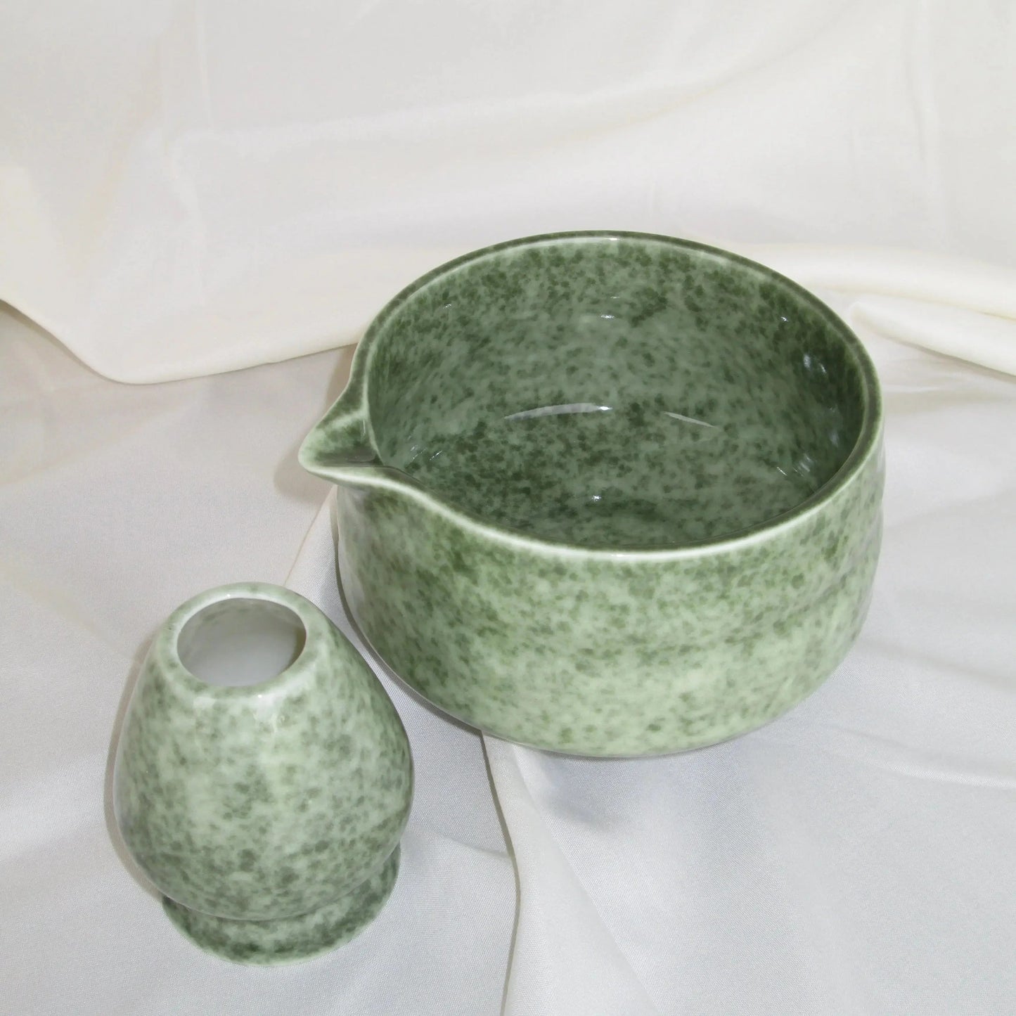 Matcha Kom met Klopper Houder Keramisch Geglazuurd Set