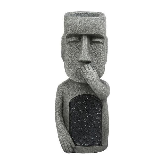 Moai Bloempot met Geïntegreerde LED Verlichting voor Tuin en Balkon