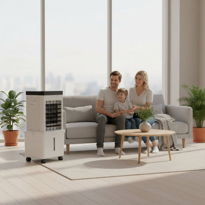 Mobiele Aircooler 3-in-1 met Afneembaar Waterreservoir en Wieltjes