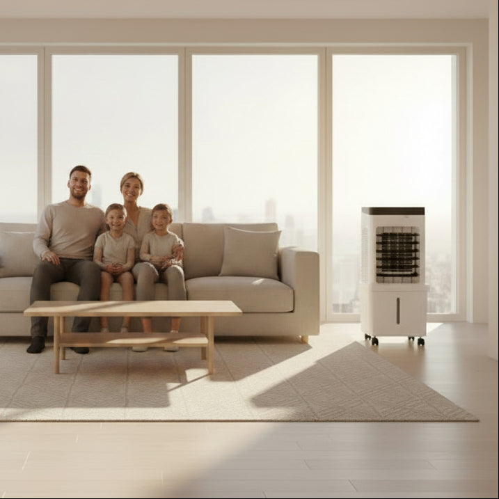 Mobiele Aircooler 3-in-1 met Afneembaar Waterreservoir en Wieltjes