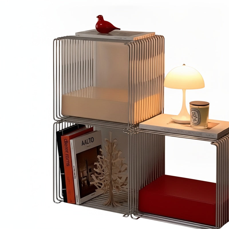 Modulaire Draadkubus Bijzettafel en Boekenplank Stapelbaar Metaal