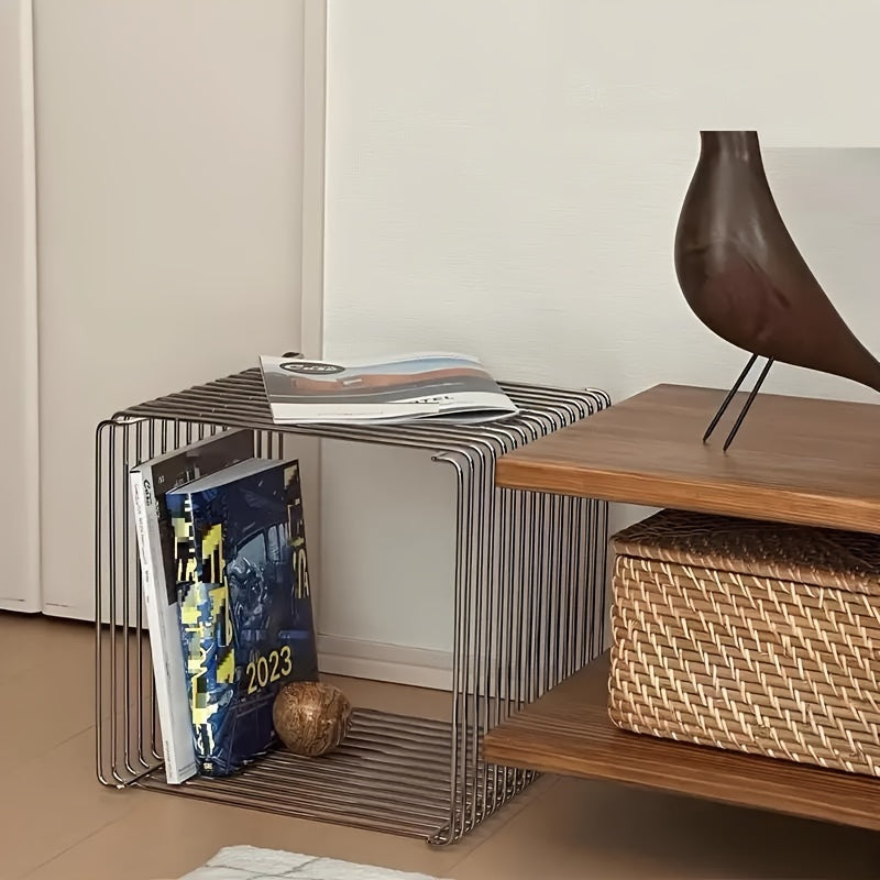 Modulaire Draadkubus Bijzettafel en Boekenplank Stapelbaar Metaal