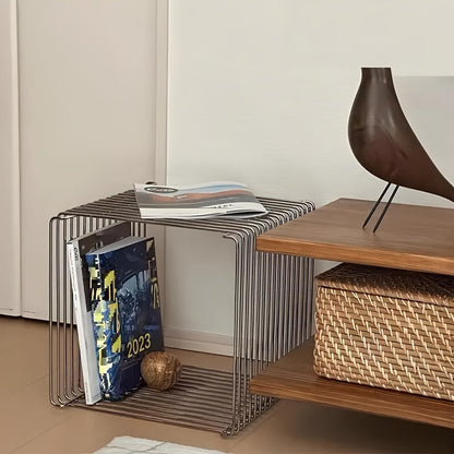 Modulaire Draadkubus Bijzettafel en Boekenplank Stapelbaar Metaal