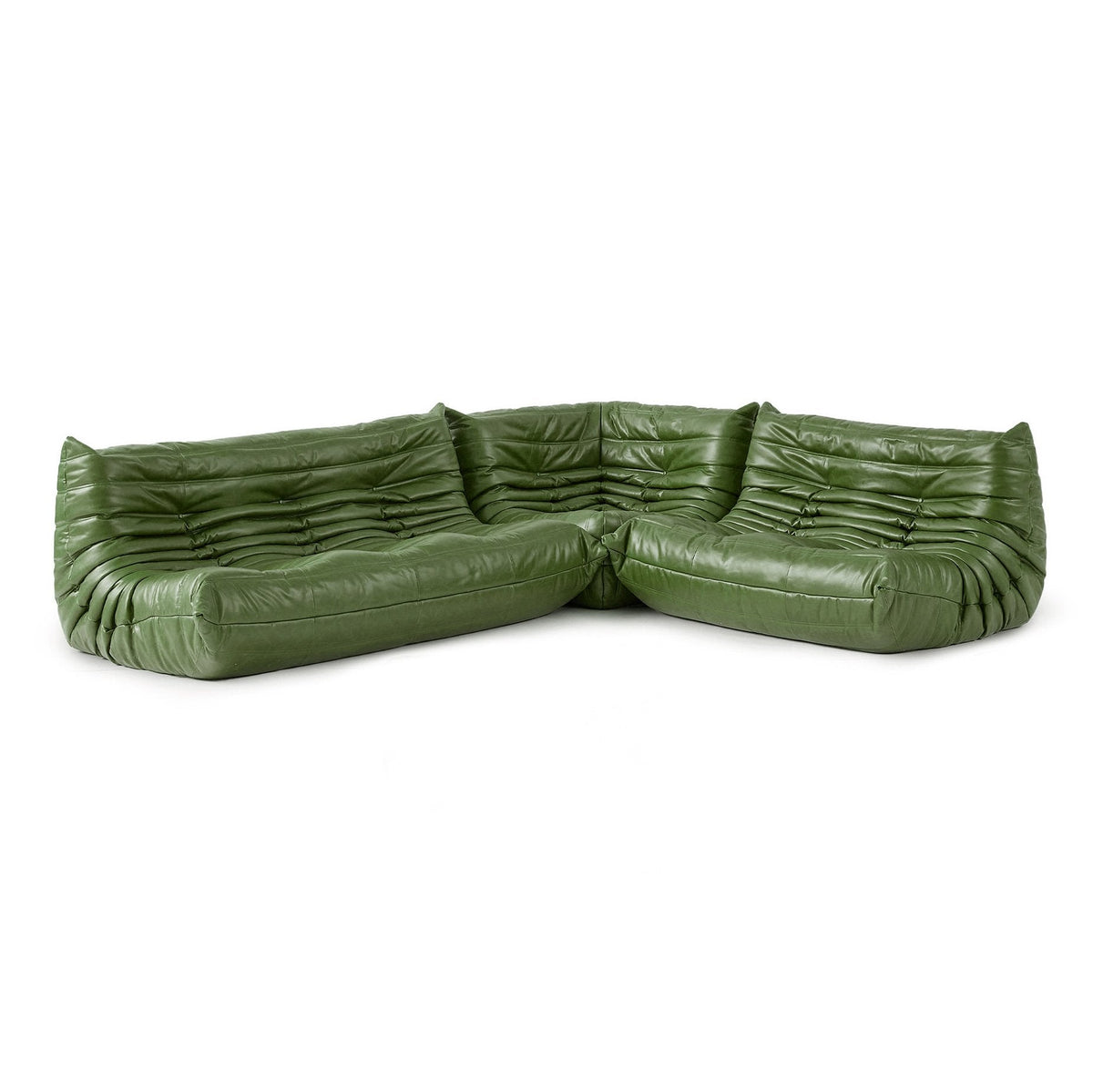 Modulaire Lounge Fauteuil en Bank Retro Design met Geplooide Bekleding