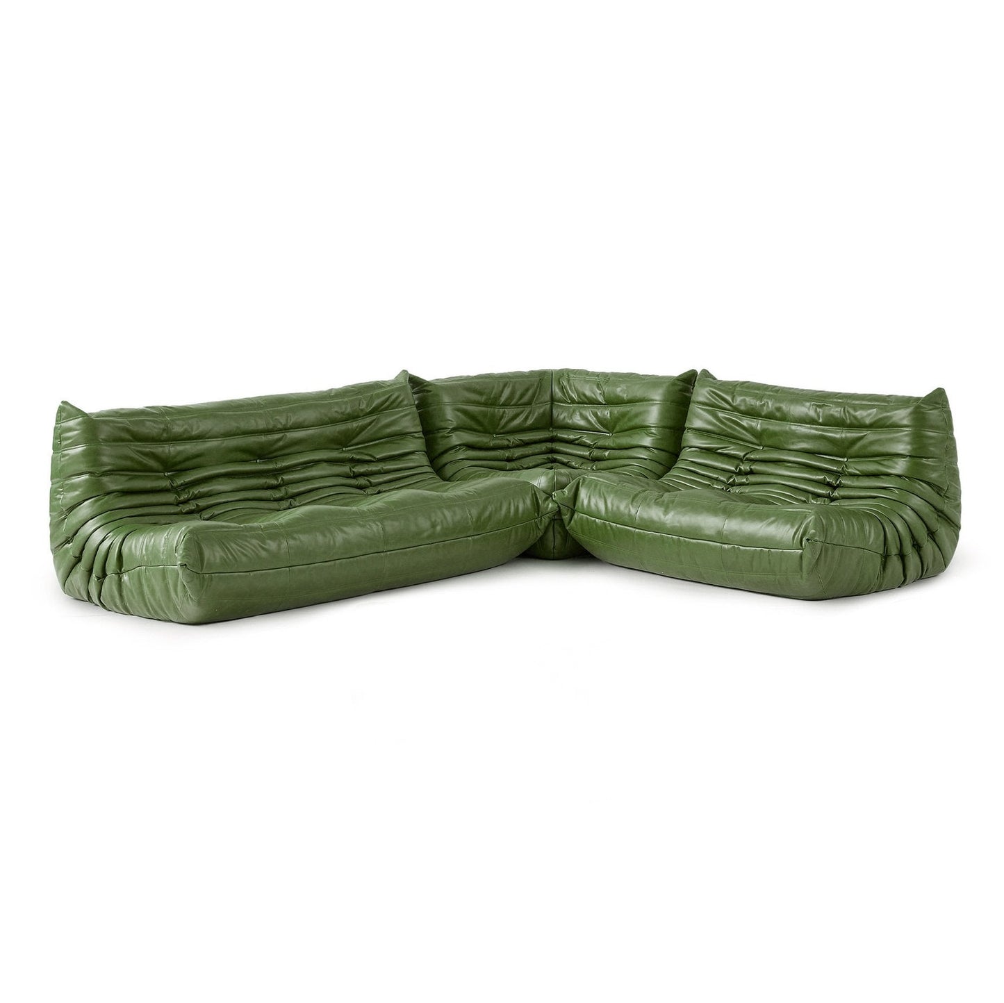 Modulaire Lounge Fauteuil en Bank Retro Design met Geplooide Bekleding