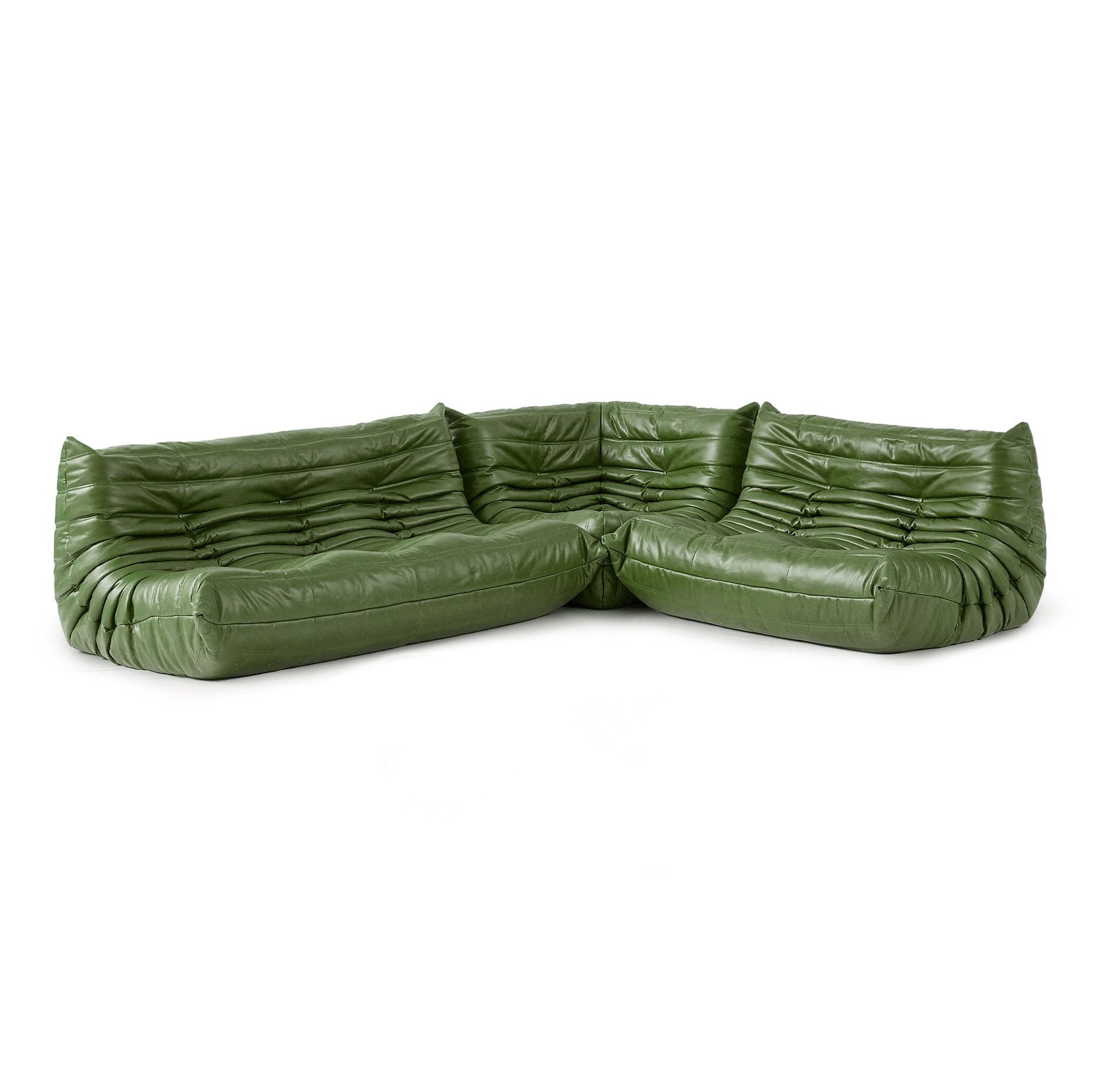 Modulaire Lounge Fauteuil en Bank Retro Design met Geplooide Bekleding