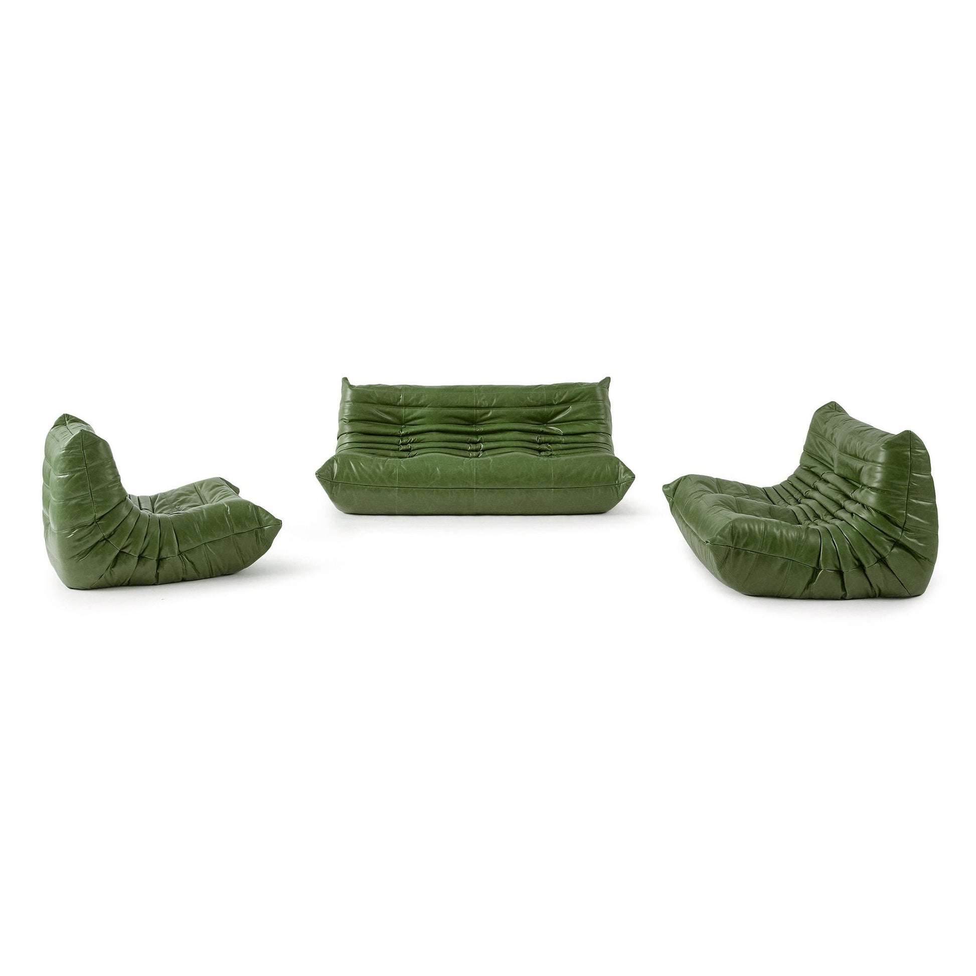 Modulaire Lounge Fauteuil en Bank Retro Design met Geplooide Bekleding