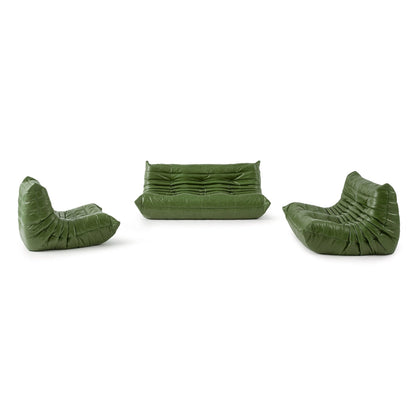 Modulaire Lounge Fauteuil en Bank Retro Design met Geplooide Bekleding