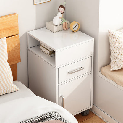 Nachtkastje Minimalistisch met Lade, Open Vak en Kast voor Slaapkamer