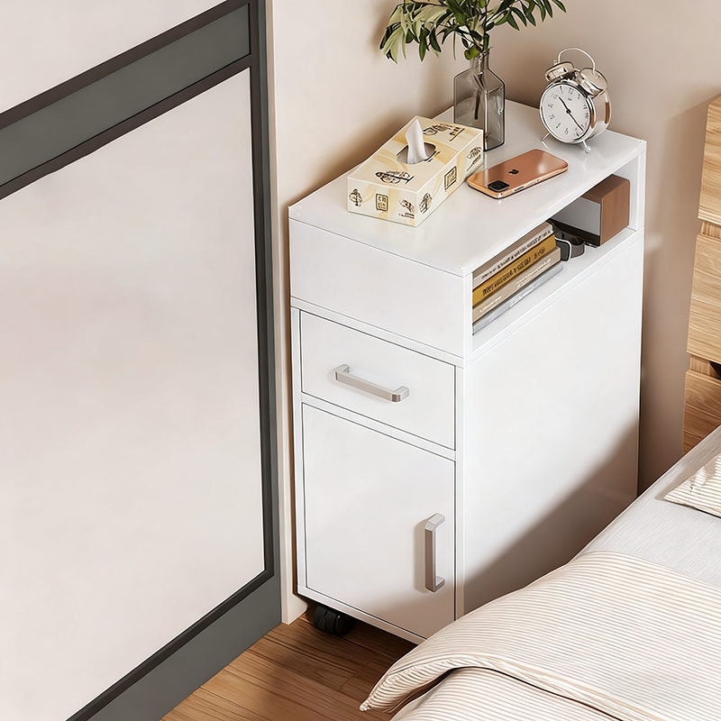 Nachtkastje Minimalistisch met Lade, Open Vak en Kast voor Slaapkamer ##POS:19##