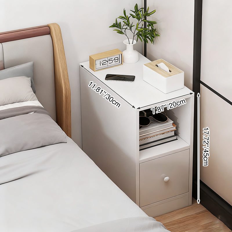 Nachtkastje Minimalistisch met Lade, Open Vak en Kast voor Slaapkamer ##POS:5##