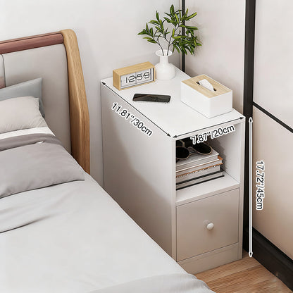 Nachtkastje Minimalistisch met Lade, Open Vak en Kast voor Slaapkamer ##POS:5##