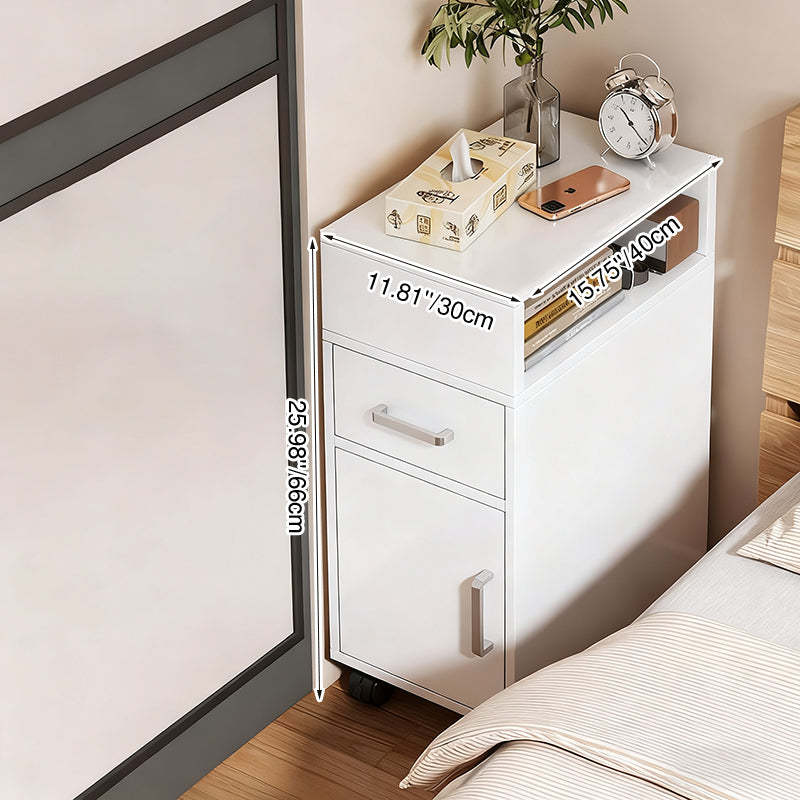 Nachtkastje Minimalistisch met Lade, Open Vak en Kast voor Slaapkamer ##POS:8##