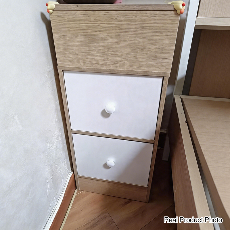 Nachtkastje Minimalistisch met Lade, Open Vak en Kast voor Slaapkamer