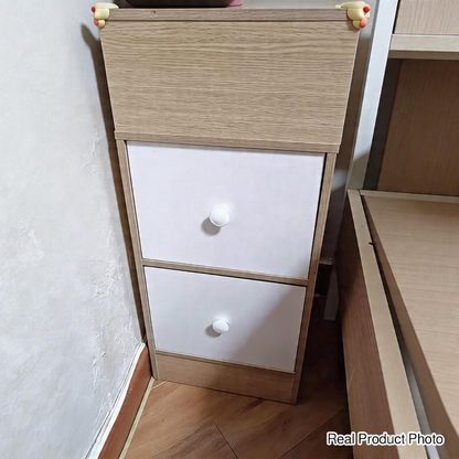 Nachtkastje Minimalistisch met Lade, Open Vak en Kast voor Slaapkamer