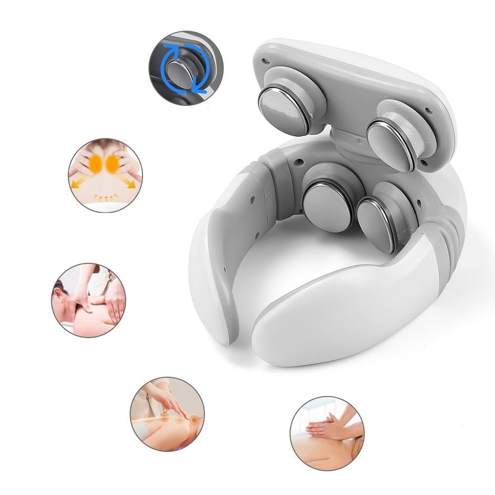 Nekmassage Apparaat Draadloos 4D met Warmtefunctie en Magnetische Pulsen