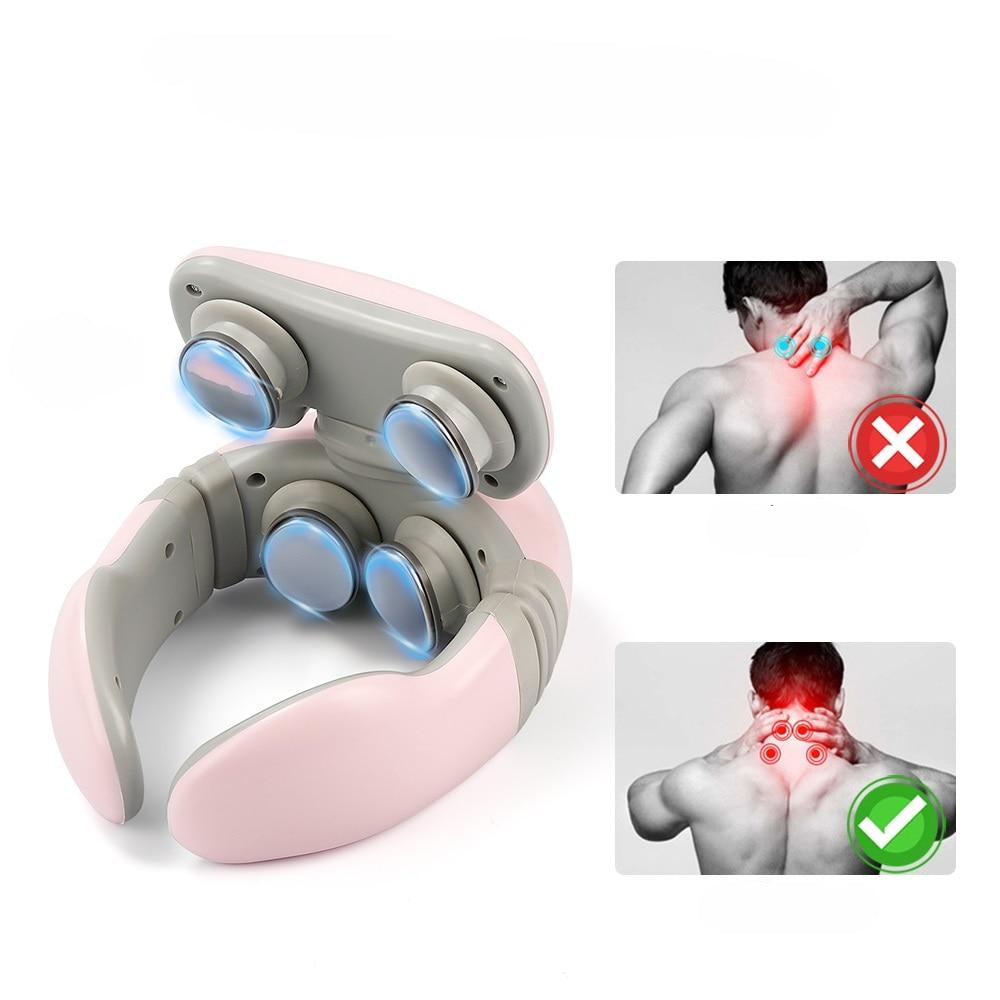 Nekmassage Apparaat Draadloos 4D met Warmtefunctie en Magnetische Pulsen