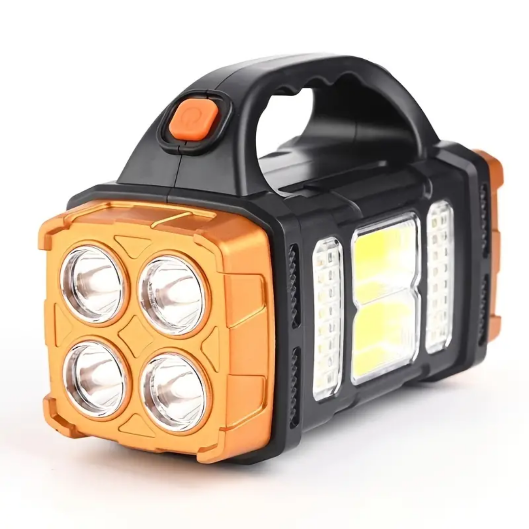 Nood Zaklamp met Powerbank en Zonnepaneel - LED 4-in-1 Campinglamp