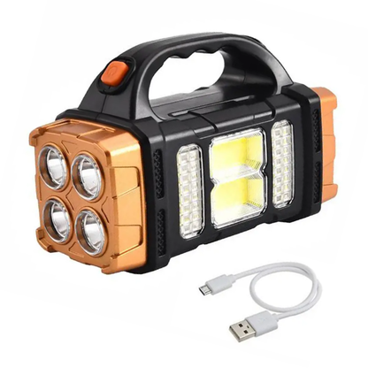 Nood Zaklamp met Powerbank en Zonnepaneel - LED 4-in-1 Campinglamp
