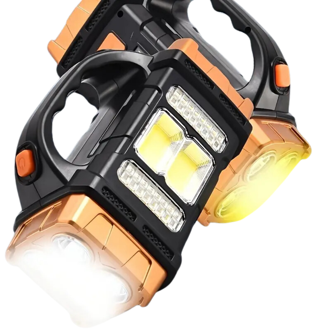 Nood Zaklamp met Powerbank en Zonnepaneel - LED 4-in-1 Campinglamp