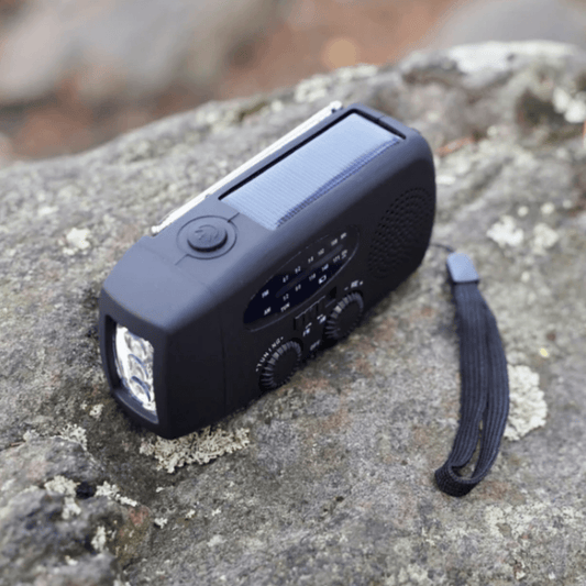 Noodradio Solar met Handslinger en LED Zaklamp Powerbank
