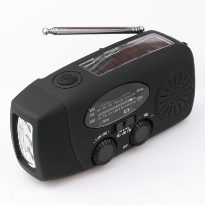 Noodradio Solar met Handslinger en LED Zaklamp Powerbank