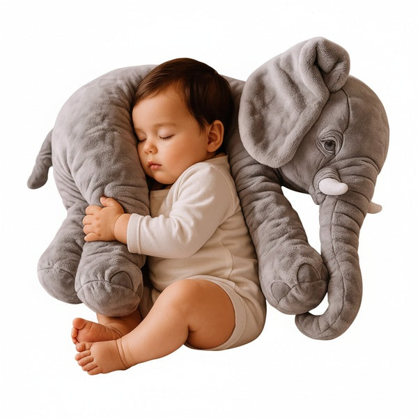 Olifant Knuffelkussen voor Baby's en Kinderen met Afneembare Hoes