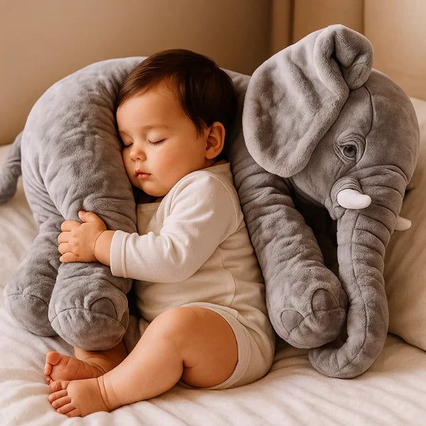 Olifant Knuffelkussen voor Baby's en Kinderen met Afneembare Hoes