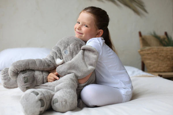 Olifant Knuffelkussen voor Baby's en Kinderen met Afneembare Hoes