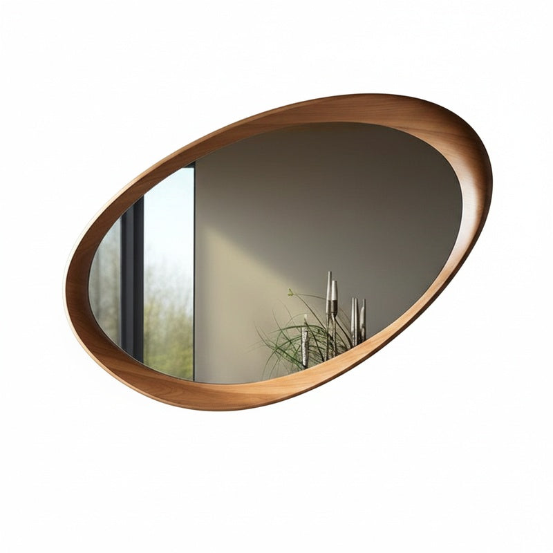 Ovale Wandspiegel Vintage met Houten Lijst 90 × 60 cm