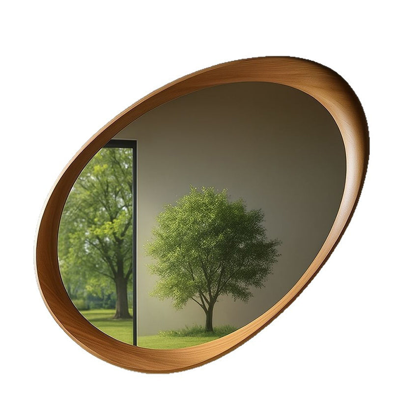 Ovale Wandspiegel Vintage met Houten Lijst 90 × 60 cm