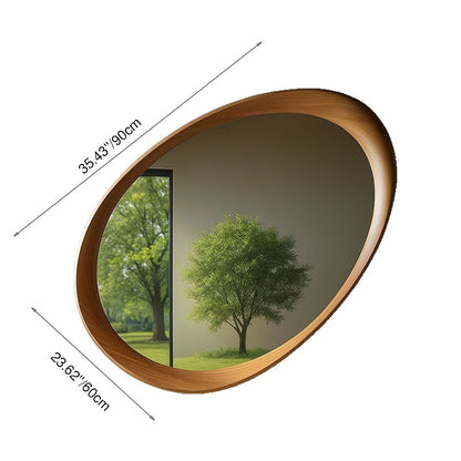 Ovale Wandspiegel Vintage met Houten Lijst 90 × 60 cm