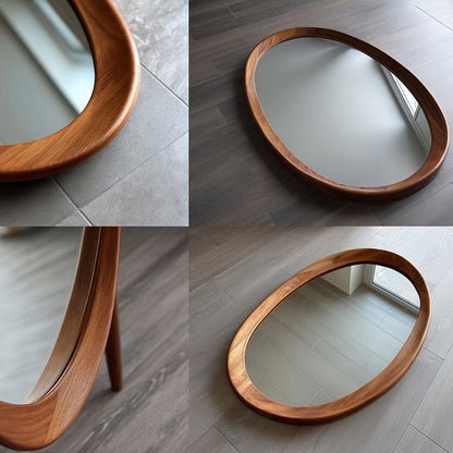 Ovale Wandspiegel Vintage met Houten Lijst 90 × 60 cm