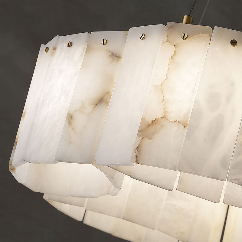 Plafondlamp Art Deco met Alabasten Kap en Messing Afwerking