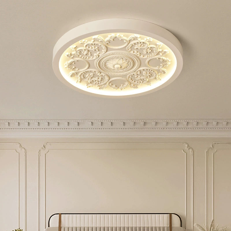 Plafondlamp Art Deco met Bloemenreliëf en Dimbare LED