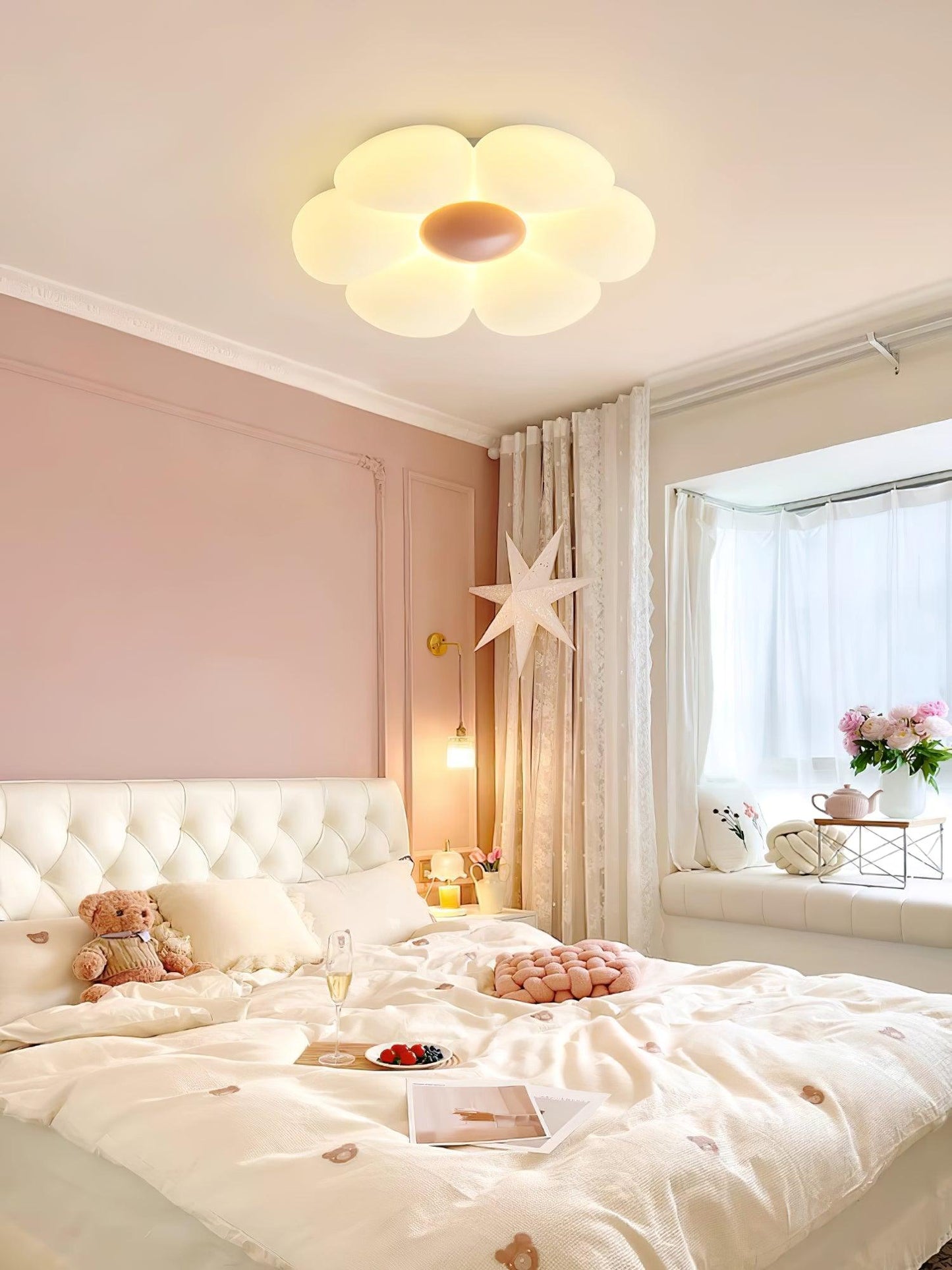 Plafondlamp Bloem Kinderkamer met Geïntegreerde LED en Dimbare Uitvoering