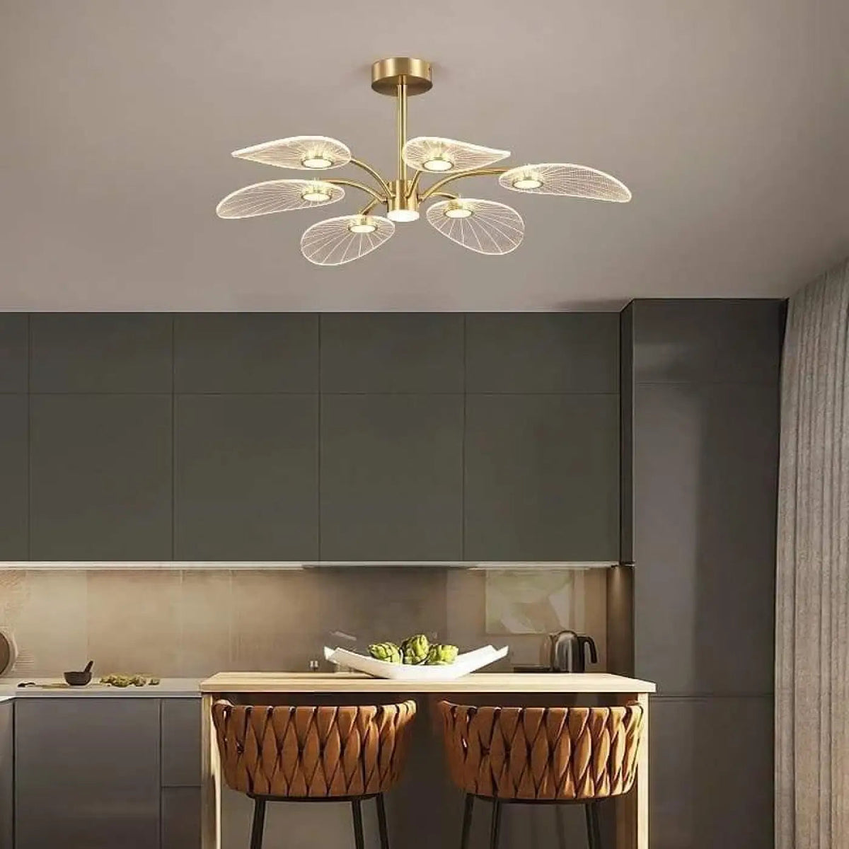 Plafondlamp Bohemian met Bladvorming en Geïntegreerde LED