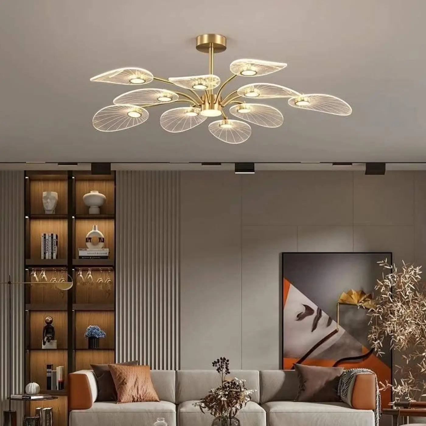Plafondlamp Bohemian met Bladvorming en Geïntegreerde LED
