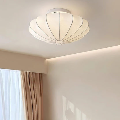 Plafondlamp Bohemian met Bloemvormige Stalen Draadkap en Stoffen Bekleding