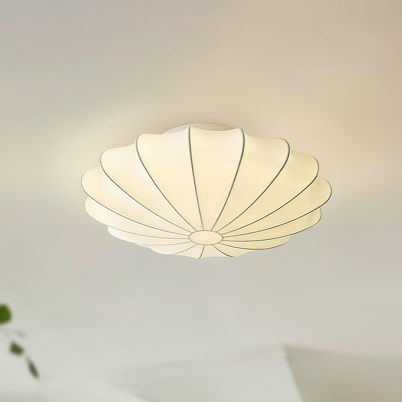Plafondlamp Bohemian met Bloemvormige Stalen Draadkap en Stoffen Bekleding