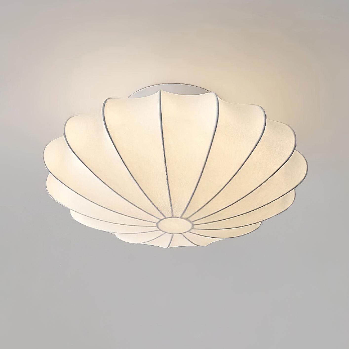 Plafondlamp Bohemian met Bloemvormige Stalen Draadkap en Stoffen Bekleding