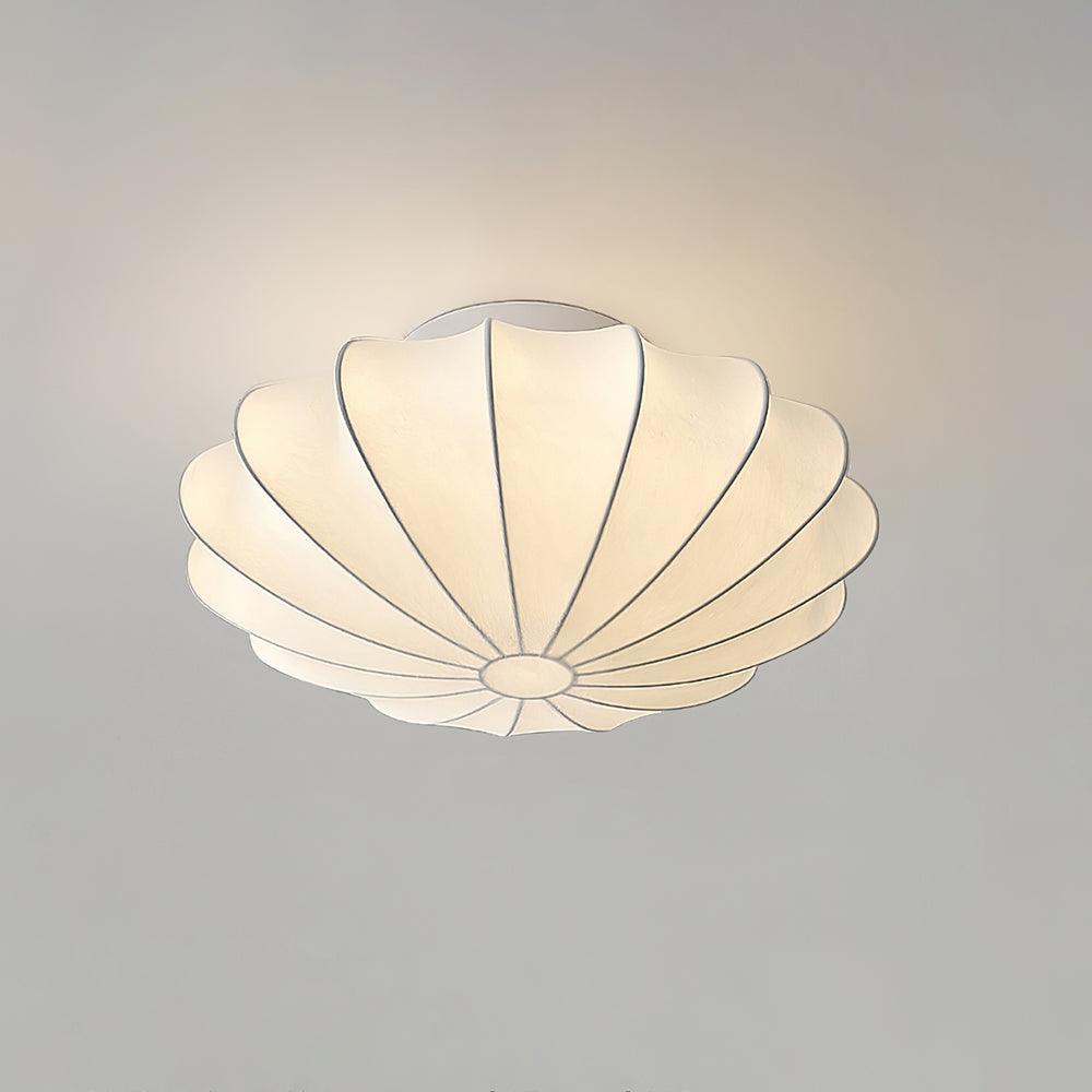 Plafondlamp Bohemian met Bloemvormige Stalen Draadkap en Stoffen Bekleding