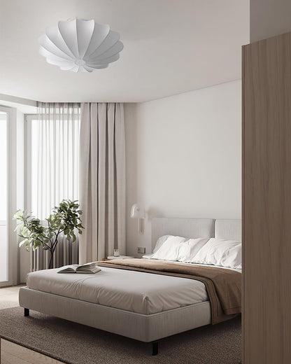 Plafondlamp Bohemian met Bloemvormige Stalen Draadkap en Stoffen Bekleding