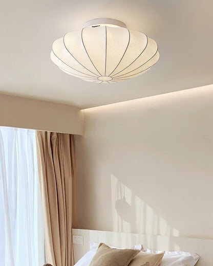 Plafondlamp Bohemian met Bloemvormige Stalen Draadkap en Stoffen Bekleding