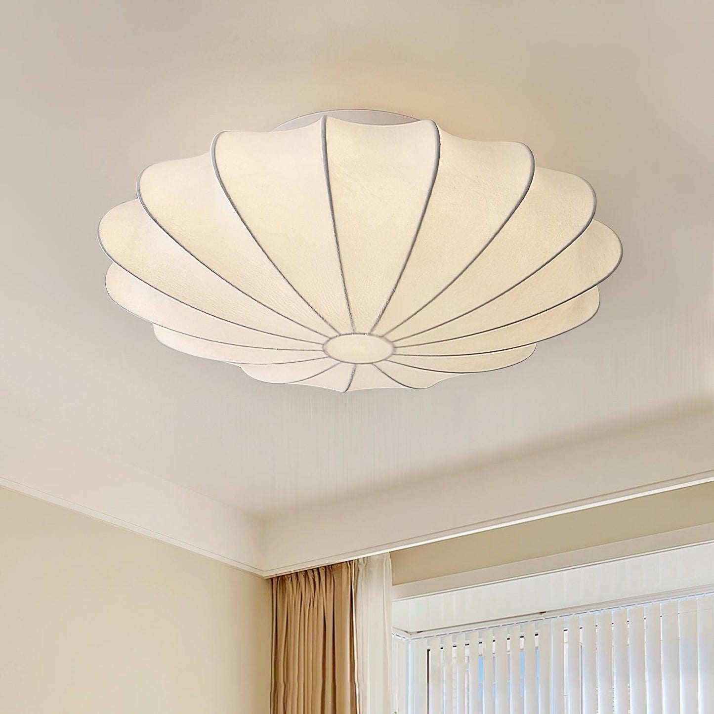 Plafondlamp Bohemian met Bloemvormige Stalen Draadkap en Stoffen Bekleding
