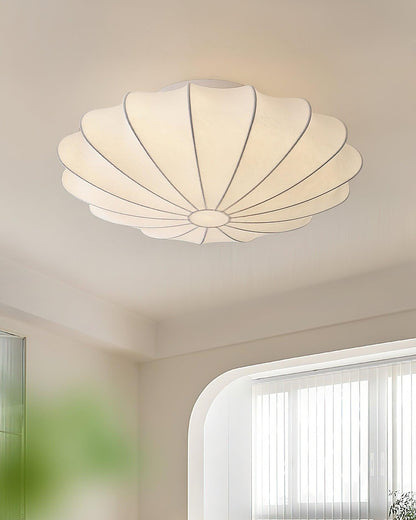 Plafondlamp Bohemian met Bloemvormige Stalen Draadkap en Stoffen Bekleding